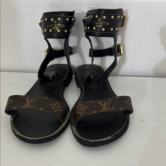 COPY - Louis Vuitton Black and Brown Sandals - Picture 1 of 8